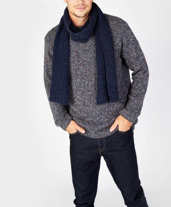 irelands eye Luxe Ribbed Scarf Rich Navy