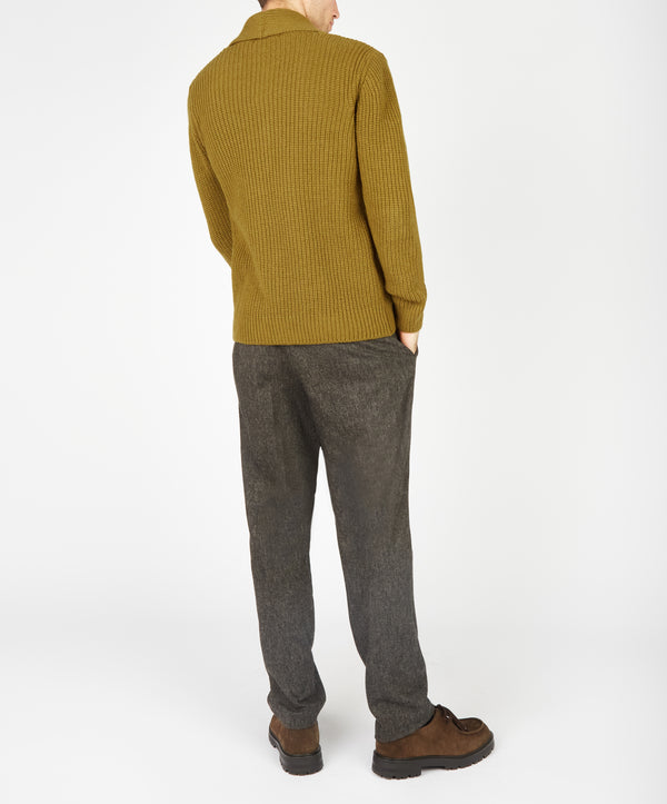 Irelands Eye Luxe Shawl Cardigan Khaki