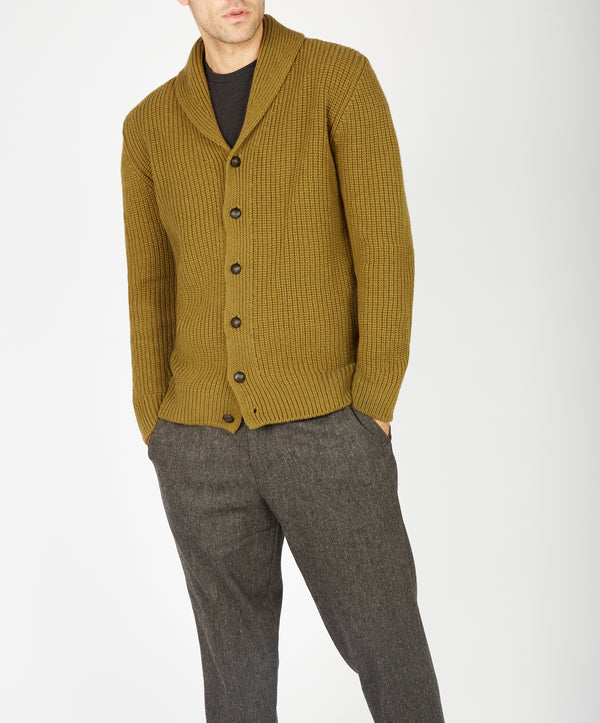 irelands eye Luxe Shawl Cardigan Khaki