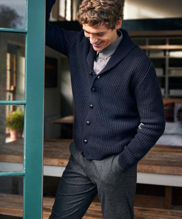 Irelands Eye Luxe Shawl Cardigan Midnight Blue
