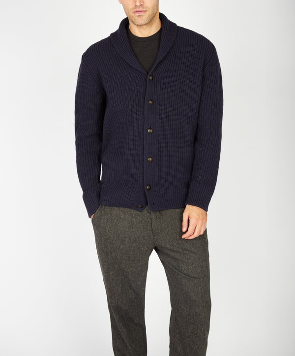 irelands eye Luxe Shawl Cardigan Midnight Blue