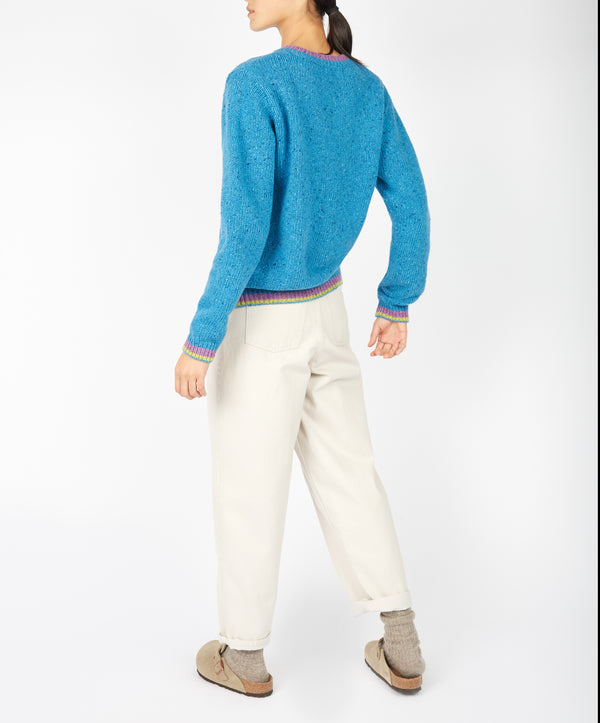 Irelands Eye Mespil V Neck Forget-Me-Not Blue