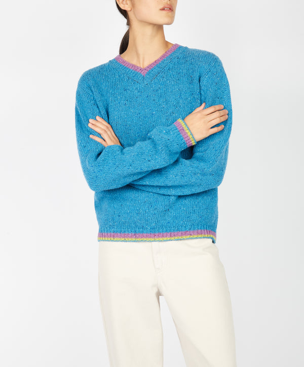 irelands eye Mespil V neck Forget-Me-Not Blue