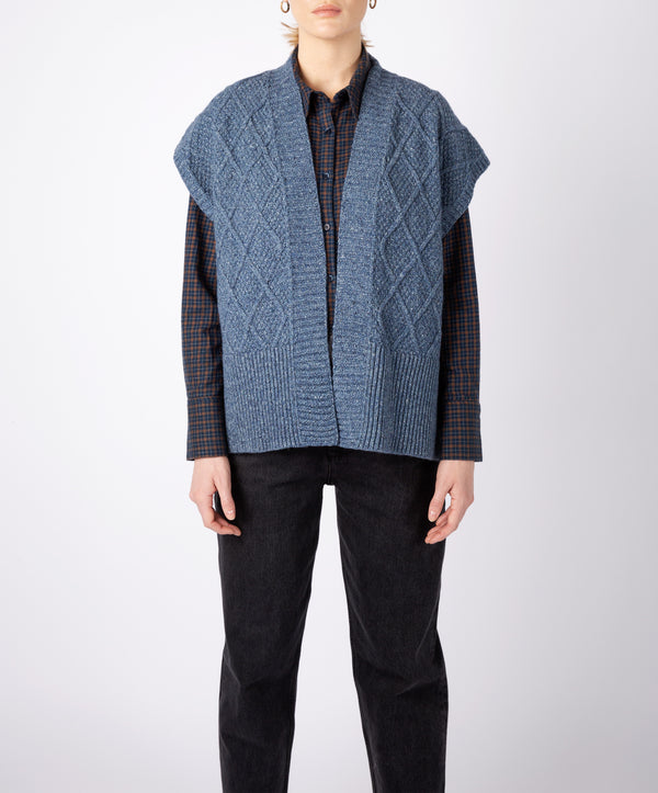irelands eye Nettle' Diamond Pattern Vest Sea Spray
