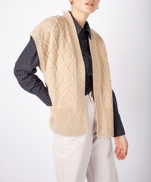 Irelands Eye Nettle' Diamond Pattern Vest Seashell