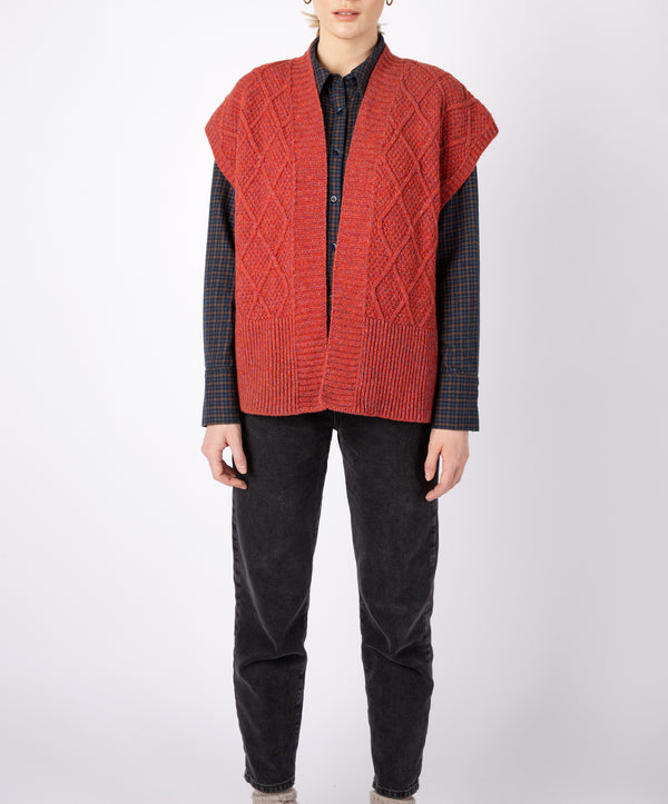 irelands eye Nettle' Diamond Pattern Vest Sunset