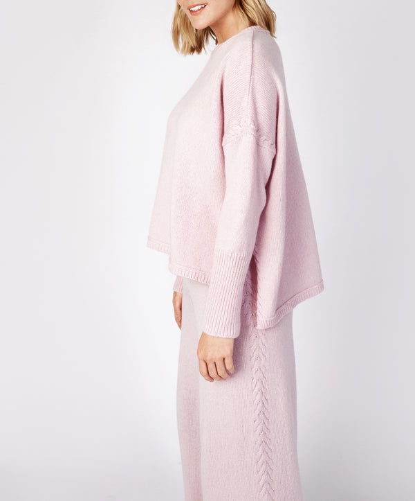 Irelands Eye Oversized Jersey Sweater Blush