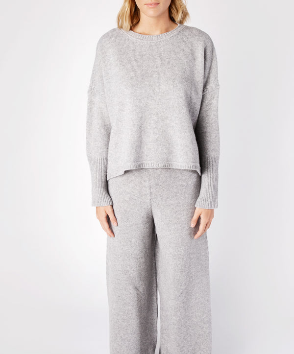 Irelands Eye Oversized Jersey Sweater Soft Grey