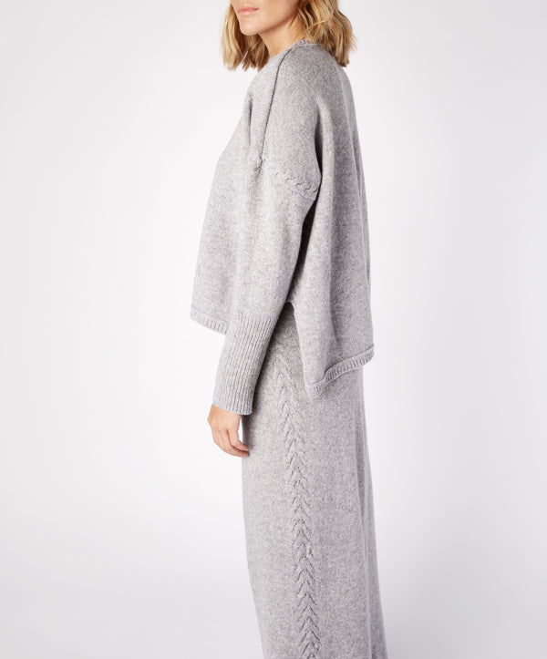 Irelands Eye Oversized Jersey Sweater Soft Grey
