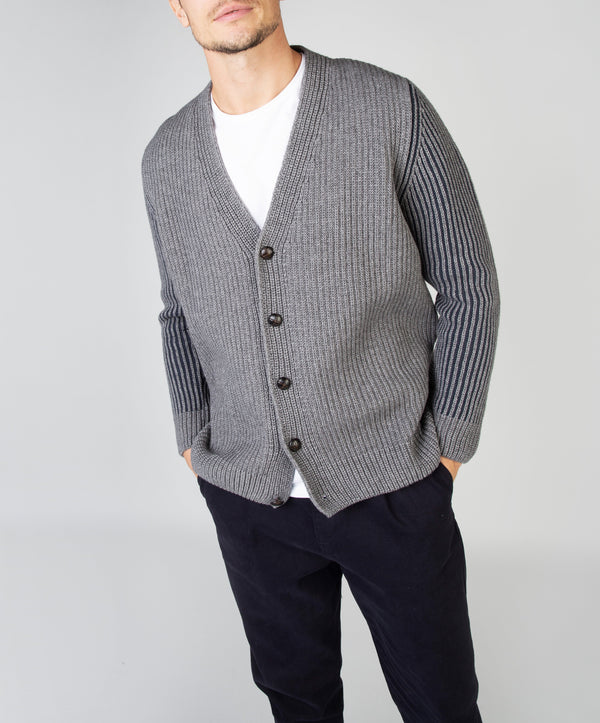 irelands eye Pinstripe Cardigan Grey Frost