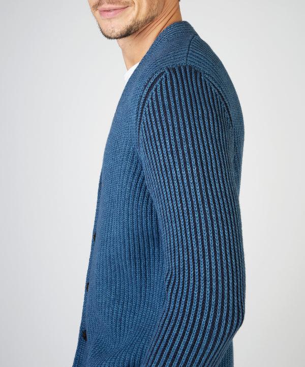 Irelands Eye Pinstripe Cardigan Harbour Blue