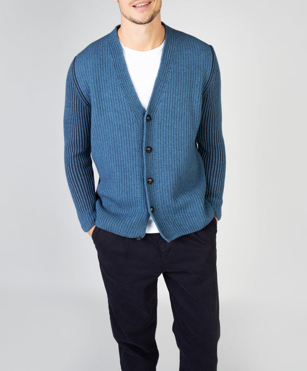 irelands eye Pinstripe Cardigan Harbour Blue