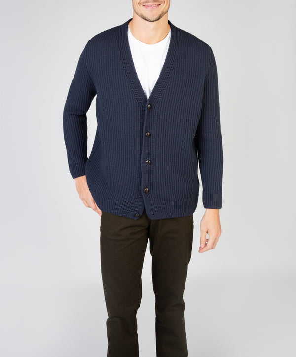 irelands eye Pinstripe Cardigan Navy Sail