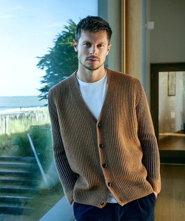 Irelands Eye Pinstripe Cardigan Nutmeg