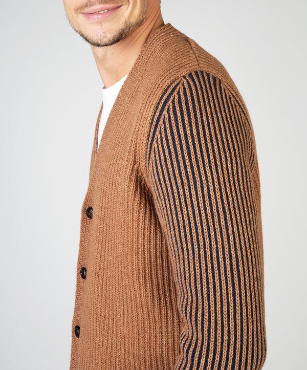 Irelands Eye Pinstripe Cardigan Nutmeg