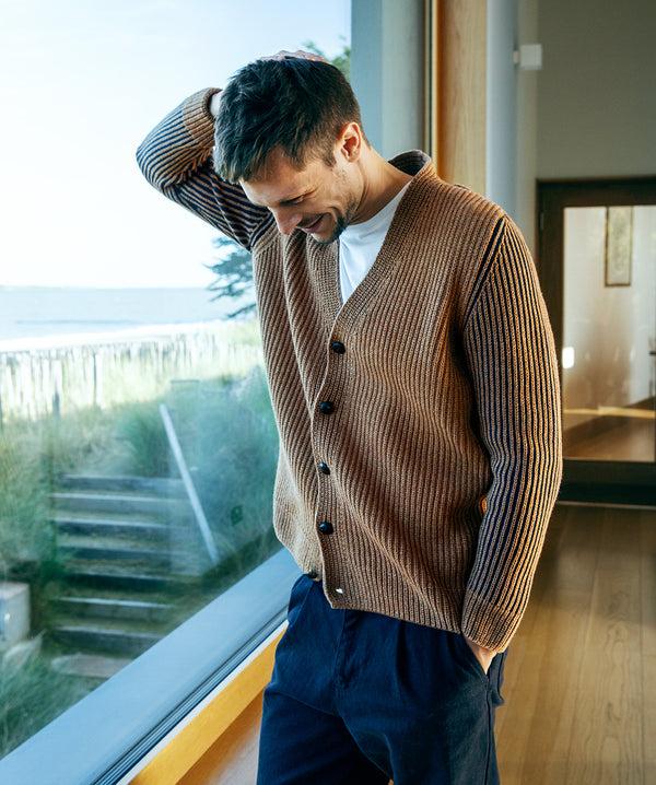 Irelands Eye Pinstripe Cardigan Nutmeg