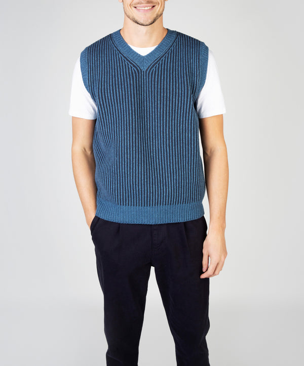 irelands eye Pinstripe Vest Harbour Blue