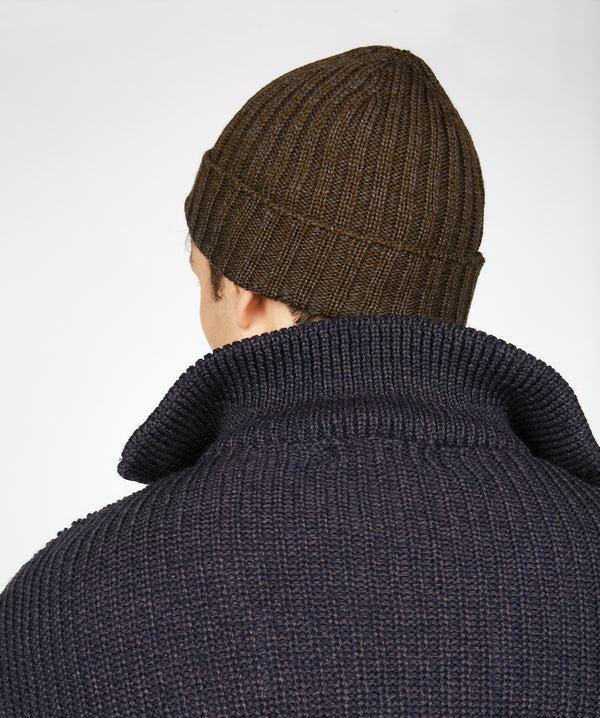 Irelands Eye Ribbed Merino Hat Forest Marl