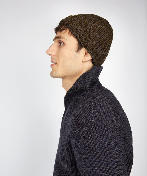 irelands eye Ribbed Merino Hat Forest Marl