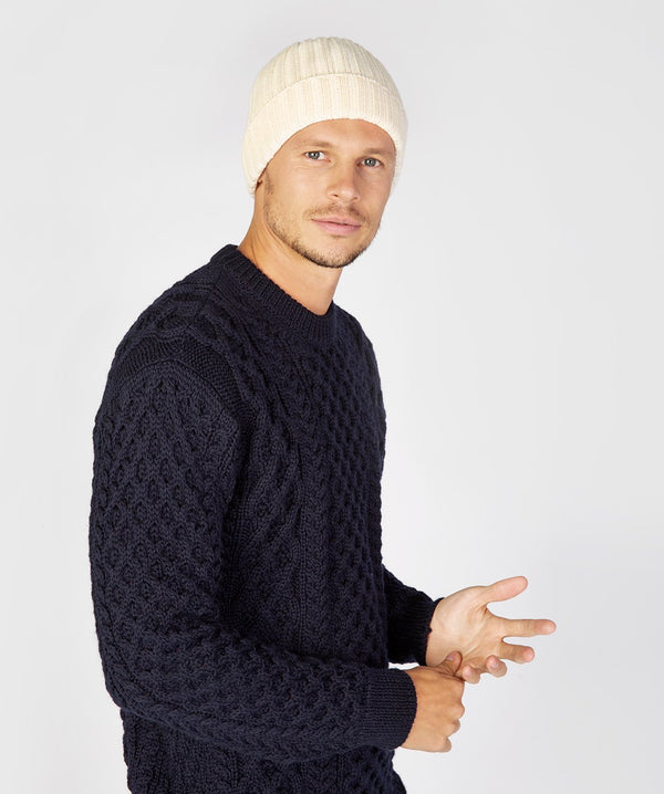irelands eye Ribbed Merino Hat Natural