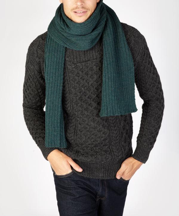 irelands eye Ribbed Merino Scarf Evergreen