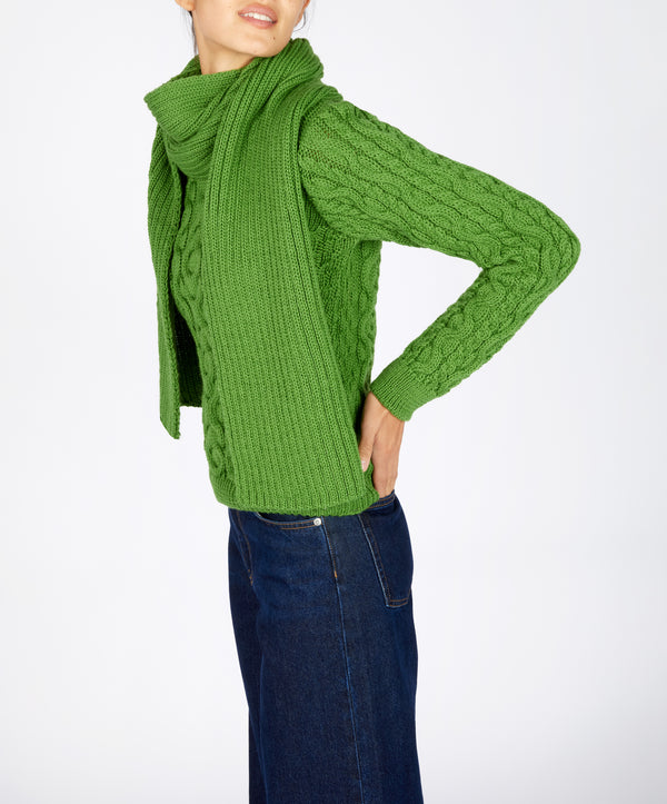 irelands eye Ribbed Merino Scarf Moss