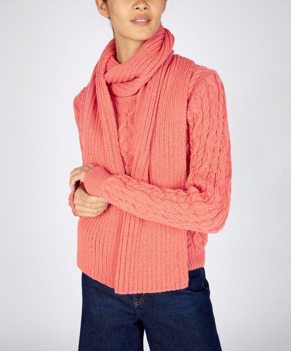 irelands eye Ribbed Merino Scarf Salmon