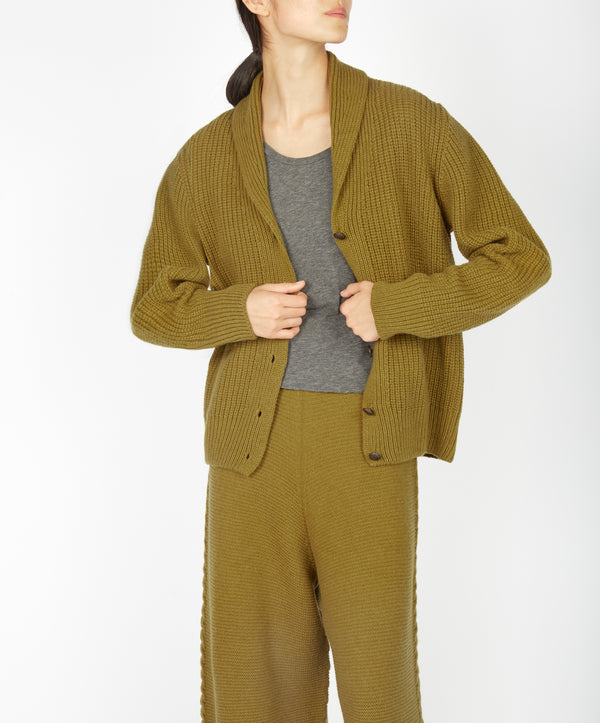 Irelands Eye Robin Shawl Cardigan Khaki