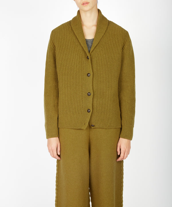 irelands eye Robin Shawl Cardigan Khaki