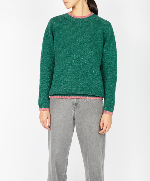 irelands eye Slaney Crew Neck Sweater Green Garden