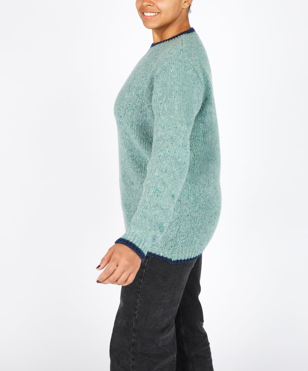 Irelands Eye Slaney Crew Neck Sweater Ocean Mist