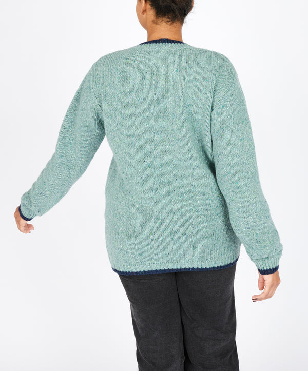 Irelands Eye Slaney Crew Neck Sweater Ocean Mist