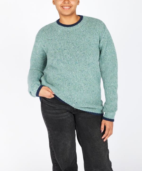 irelands eye Slaney Crew Neck Sweater Ocean Mist
