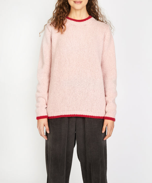 irelands eye Slaney Crew Neck Sweater Pink Mist