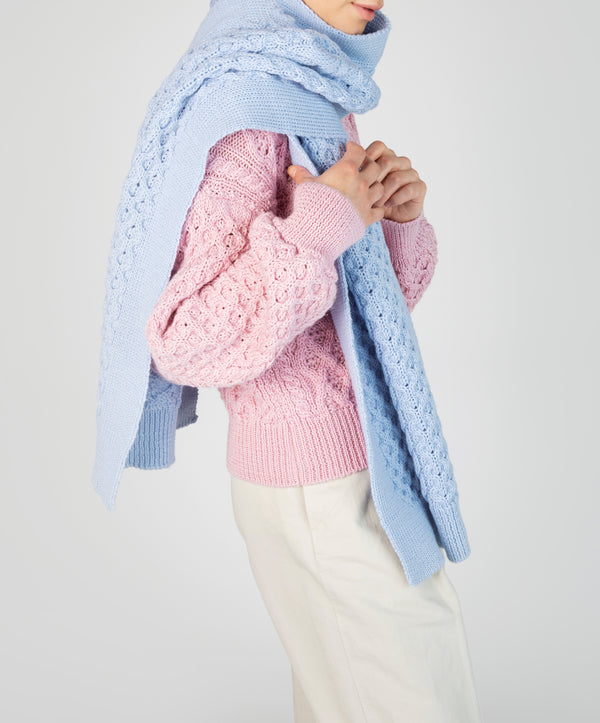 Irelands Eye Sundew Oversized Scarf Ice Blue