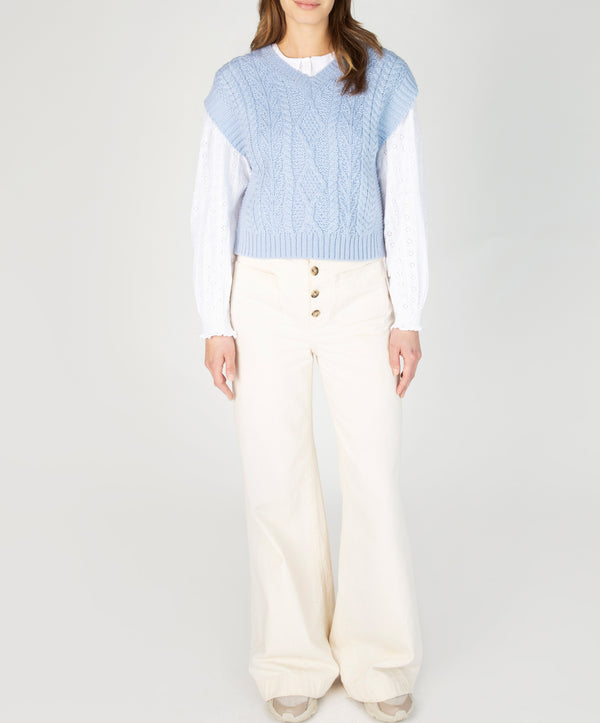 irelands eye Sweetpea V-Neck Diamond Vest Ice Blue