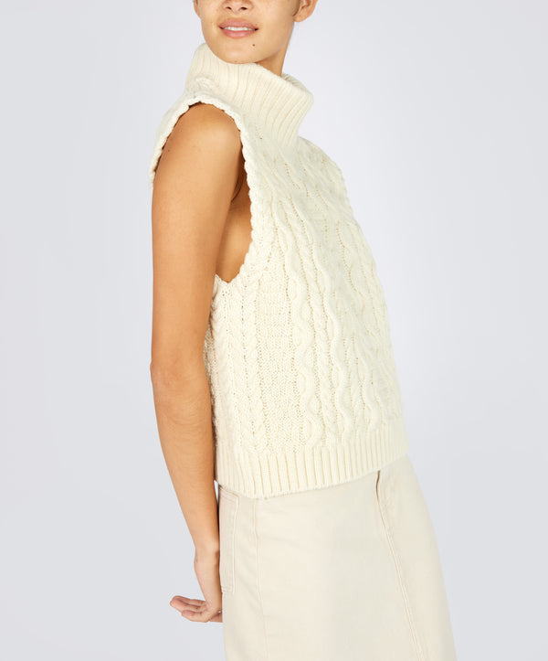 Irelands Eye The 'Fia' Polo Vest Natural