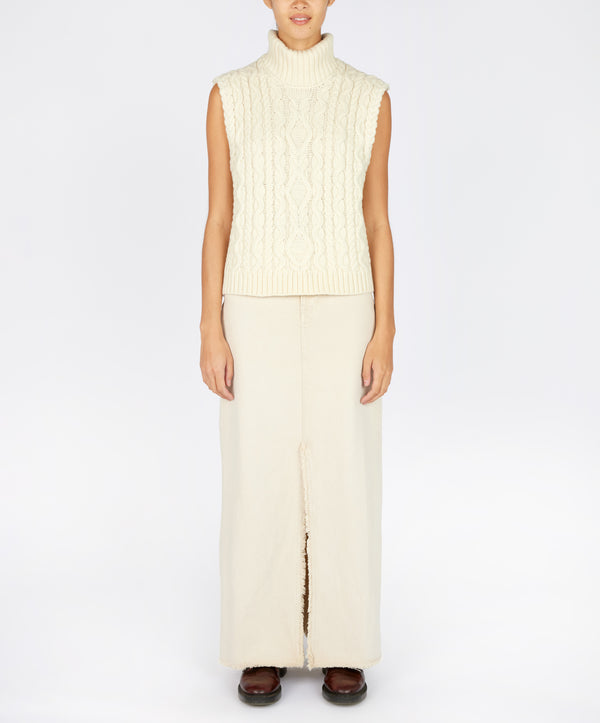 irelands eye The 'Fia' Polo Vest Natural