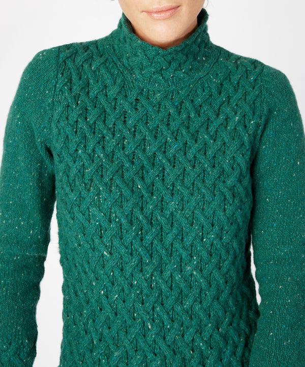 Irelands Eye Trellis Sweater Green Garden