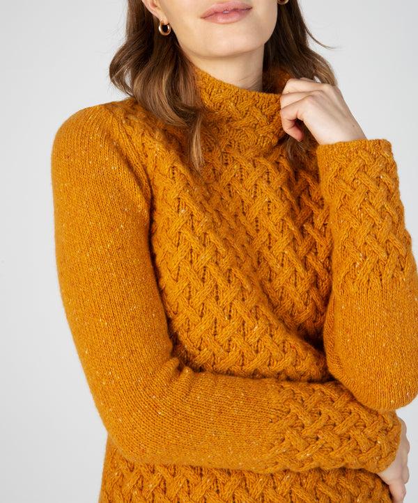 Irelands Eye Trellis Sweater Mustard