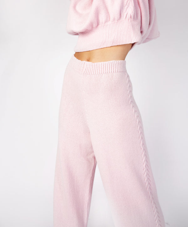 irelands eye Wide Leg Jersey Trousers Blush