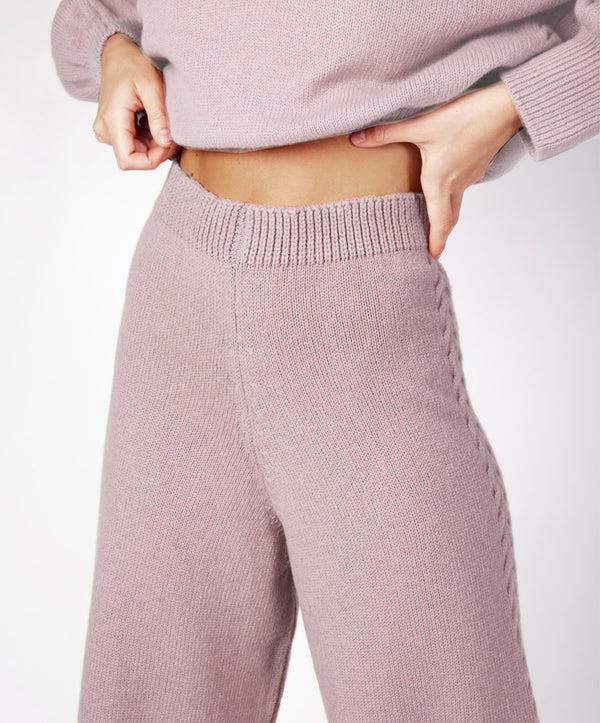 Irelands Eye Wide Leg Jersey Trousers Mauve