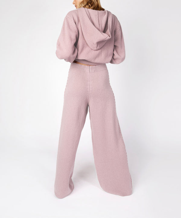 Irelands Eye Wide Leg Jersey Trousers Mauve
