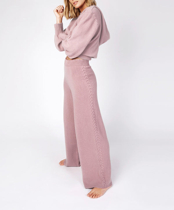 irelands eye Wide Leg Jersey Trousers Mauve