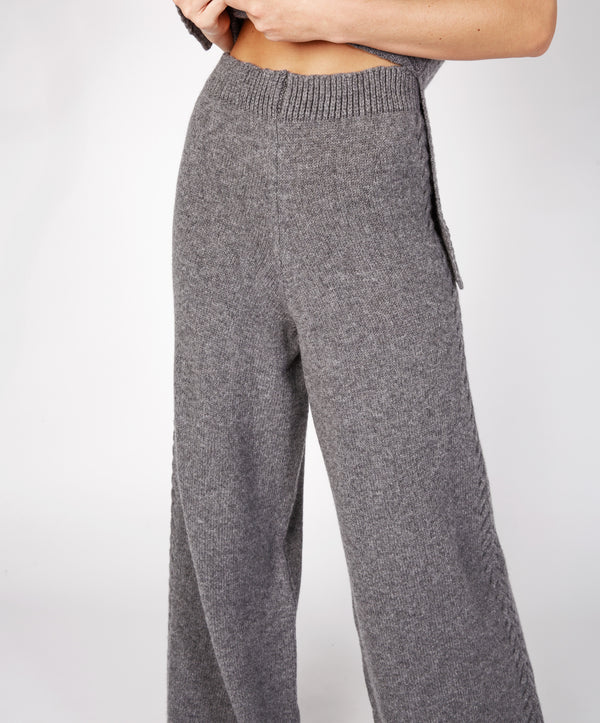 Irelands Eye Wide Leg Jersey Trousers Smoke