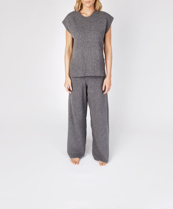 irelands eye Wide Leg Jersey Trousers Smoke