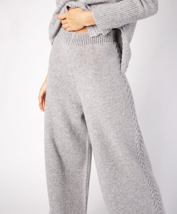 Irelands Eye Wide Leg Jersey Trousers Soft Grey
