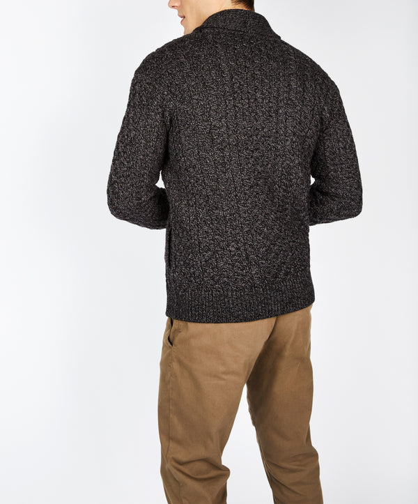 Irelands Eye Woodford Aran Cardigan Anthracite
