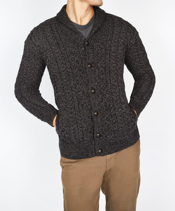 irelands eye Woodford Aran Cardigan Anthracite