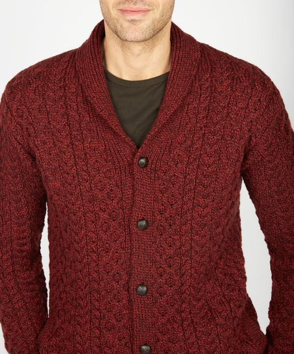 Irelands Eye Woodford Aran Cardigan Sable Marl